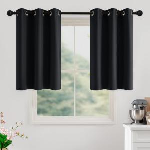 imageNICETOWN Navy Blue Blackout Panels 63 Inches Long  Grommet Thermal Insulated Shades for Living Room Yard Kids Room Laundry Pantry  1 Pair W52 x L63Black