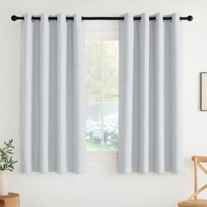 imageNICETOWN Navy Blue Blackout Panels 63 Inches Long  Grommet Thermal Insulated Shades for Living Room Yard Kids Room Laundry Pantry  1 Pair W52 x L63Greyish White