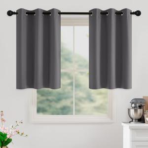 imageNICETOWN Navy Blue Blackout Panels 63 Inches Long  Grommet Thermal Insulated Shades for Living Room Yard Kids Room Laundry Pantry  1 Pair W52 x L63Grey