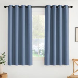 imageNICETOWN Navy Blue Blackout Panels 63 Inches Long  Grommet Thermal Insulated Shades for Living Room Yard Kids Room Laundry Pantry  1 Pair W52 x L63Stone Blue