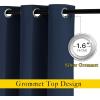imageNICETOWN Navy Blue Blackout Curtains 102 inch Length Grommet Energy Saving Thermal Drapes Sound Reducing Heat Blocking Window Treatments for Living Room 2 Panels W52 x L102