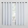 imageNICETOWN Blackout Curtain Panels for Bedroom 2 Panels W52 x L60inch Greyish White Thermal Insulated Grommet Top Blackout Draperies and Drapes for Basement