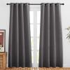 imageNICETOWN Blackout Doorway Curtains 80 inch Length  Grommet Room Darkening Thermal Insulated Soundproof Window Treatments for BedroomCloset 2 Panels 46 x 80 Inch Grey