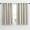 imageNICETOWN Blackout Natural Curtains for Bedroom  Window Treatment Thermal Insulated Grommet Drapes Room Darkening Energy Saving Sound Reducing for Basement 2 Panels W66 x L54