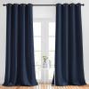 imageNICETOWN Navy Blue Blackout Curtains 102 inch Length Grommet Energy Saving Thermal Drapes Sound Reducing Heat Blocking Window Treatments for Living Room 2 Panels W52 x L102