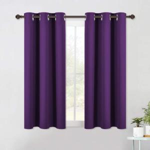 imageNICETOWN Blackout Curtain Panels for Kids Adult Room Triple Weave Home Decoration Thermal Insulated Solid Ring Top Blackout CurtainsDrapes Set of 2 42 x 54 Inch Royal Purple
