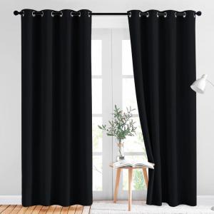 imageNICETOWN Halloween Black Out Curtains for Bedroom 84 inches Long  Light Reducing Thermal Insulated Solid Grommet CurtainsPanelsDrapes for Living Room Set of 2 W52 x L84