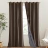imageNICETOWN Coffee Vintage Linen 100 Blackout Curtains for Living Room Thermal Insulated Curtains 108quot Long Noise Reducing Window Treatment Drapes for Hall Room 52quot Wide Per Panel Set of 2