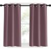 imageNICETOWN Room Darkening Short Curtain Panels for Cafe Dry Rose 2 Panels W34 x L40 inch Thermal Insulated Grommet Room Darkening DraperiesDrapes for Window