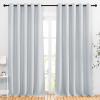 imageNICETOWN Blackout Curtains Panels for Living Room 2 Panels 66 x 92 Inch Greyish White 3 Pass Microfiber Noise Reducing Thermal Insulated Solid Ring Top Blackout Window Drapes