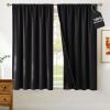 imageNICETOWN 100 Blackout Doorway 80 inch Curtains Rod Pocket Room Darkening Privacy Window Treatment for BedroomLiving Room Grey W52 x L80 2 PanelsBlack