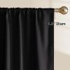 imageNICETOWN 100 Blackout Doorway 80 inch Curtains Rod Pocket Room Darkening Privacy Window Treatment for BedroomLiving Room Grey W52 x L80 2 PanelsBlack