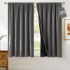 imageNICETOWN 100 Blackout Doorway 80 inch Curtains Rod Pocket Room Darkening Privacy Window Treatment for BedroomLiving Room Grey W52 x L80 2 PanelsGrey