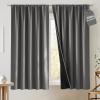 imageNICETOWN 100 Blackout Doorway 80 inch Curtains Rod Pocket Room Darkening Privacy Window Treatment for BedroomLiving Room Grey W52 x L80 2 PanelsGrey