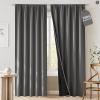 imageNICETOWN 100 Blackout Doorway 80 inch Curtains Rod Pocket Room Darkening Privacy Window Treatment for BedroomLiving Room Grey W52 x L80 2 PanelsGrey