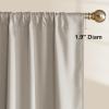 imageNICETOWN 100 Blackout Doorway 80 inch Curtains Rod Pocket Room Darkening Privacy Window Treatment for BedroomLiving Room Grey W52 x L80 2 PanelsNatural