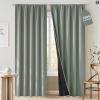 imageNICETOWN 100 Blackout Doorway 80 inch Curtains Rod Pocket Room Darkening Privacy Window Treatment for BedroomLiving Room Grey W52 x L80 2 PanelsSage Green