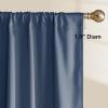 imageNICETOWN 100 Blackout Doorway 80 inch Curtains Rod Pocket Room Darkening Privacy Window Treatment for BedroomLiving Room Grey W52 x L80 2 PanelsStone Blue