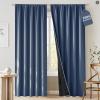 imageNICETOWN 100 Blackout Doorway 80 inch Curtains Rod Pocket Room Darkening Privacy Window Treatment for BedroomLiving Room Grey W52 x L80 2 PanelsStone Blue