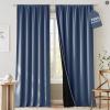 imageNICETOWN 100 Blackout Doorway 80 inch Curtains Rod Pocket Room Darkening Privacy Window Treatment for BedroomLiving Room Grey W52 x L80 2 PanelsStone Blue