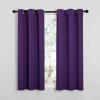 imageNICETOWN Blackout Curtain Panels for Kids Room Triple Weave Home Decoration Thermal Insulated Solid Ring Top Blackout CurtainsDrapes Set of 2 34 x 54 inches Royal Purple
