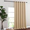 imageNICETOWN Blackout Living Room Curtain 118 inch Length Grommet Thermal Curtain Sound Blocking Room Divider for Sliding Glass Door Biscotti Beige W80 x L118 1 Panel