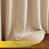 imageNICETOWN Blackout Living Room Curtain 118 inch Length Grommet Thermal Curtain Sound Blocking Room Divider for Sliding Glass Door Biscotti Beige W80 x L118 1 Panel