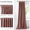imageNICETOWN Fall Bronze Blackout 108 inch Length Velvet Curtains Pair Room Darkening Energy Saving Floor to Ceiling Drapes for Living Room and Bedroom 52 W x 108 L inch Support Shower Hooks 2 PanelsDusty Rose Pink