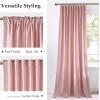 imageNICETOWN Fall Bronze Blackout 108 inch Length Velvet Curtains Pair Room Darkening Energy Saving Floor to Ceiling Drapes for Living Room and Bedroom 52 W x 108 L inch Support Shower Hooks 2 PanelsBlush Pink