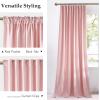 imageNICETOWN Fall Bronze Blackout 108 inch Length Velvet Curtains Pair Room Darkening Energy Saving Floor to Ceiling Drapes for Living Room and Bedroom 52 W x 108 L inch Support Shower Hooks 2 PanelsBaby Pink