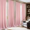 imageNICETOWN Fall Bronze Blackout 108 inch Length Velvet Curtains Pair Room Darkening Energy Saving Floor to Ceiling Drapes for Living Room and Bedroom 52 W x 108 L inch Support Shower Hooks 2 PanelsBaby Pink