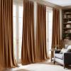 imageNICETOWN Fall Bronze Blackout 108 inch Length Velvet Curtains Pair Room Darkening Energy Saving Floor to Ceiling Drapes for Living Room and Bedroom 52 W x 108 L inch Support Shower Hooks 2 PanelsBronze