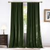 imageNICETOWN Fall Bronze Blackout 108 inch Length Velvet Curtains Pair Room Darkening Energy Saving Floor to Ceiling Drapes for Living Room and Bedroom 52 W x 108 L inch Support Shower Hooks 2 PanelsOlive Green