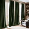 imageNICETOWN Fall Bronze Blackout 108 inch Length Velvet Curtains Pair Room Darkening Energy Saving Floor to Ceiling Drapes for Living Room and Bedroom 52 W x 108 L inch Support Shower Hooks 2 PanelsOlive Green