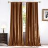 imageNICETOWN Fall Bronze Blackout 108 inch Length Velvet Curtains Pair Room Darkening Energy Saving Floor to Ceiling Drapes for Living Room and Bedroom 52 W x 108 L inch Support Shower Hooks 2 PanelsBronze