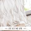 imageNICETOWN Light Filtering BohoChic Curtains ampamp Drapes Linen Blend Rod Pocket Casual ampamp Rustic Privacy Semi Sheer Bohemian Medallion Pattern for BedroomLiving Room W52 x L84 Taupe 1 PairWhite  Tan