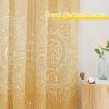 imageNICETOWN Light Filtering BohoChic Curtains ampamp Drapes Linen Blend Rod Pocket Casual ampamp Rustic Privacy Semi Sheer Bohemian Medallion Pattern for BedroomLiving Room W52 x L84 Taupe 1 PairYellow
