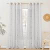 imageNICETOWN Light Filtering BohoChic Curtains ampamp Drapes Linen Blend Rod Pocket Casual ampamp Rustic Privacy Semi Sheer Bohemian Medallion Pattern for BedroomLiving Room W52 x L84 Taupe 1 PairGrey