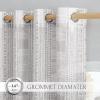 imageNICETOWN Light Filtering BohoChic Curtains ampamp Drapes Linen Blend Rod Pocket Casual ampamp Rustic Privacy Semi Sheer Bohemian Medallion Pattern for BedroomLiving Room W52 x L84 Taupe 1 PairGrey