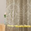 imageNICETOWN Light Filtering BohoChic Curtains ampamp Drapes Linen Blend Rod Pocket Casual ampamp Rustic Privacy Semi Sheer Bohemian Medallion Pattern for BedroomLiving Room W52 x L84 Taupe 1 PairBrown