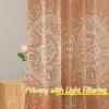 imageNICETOWN Light Filtering BohoChic Curtains ampamp Drapes Linen Blend Rod Pocket Casual ampamp Rustic Privacy Semi Sheer Bohemian Medallion Pattern for BedroomLiving Room W52 x L84 Taupe 1 PairTerracotta
