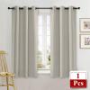 imageNICETOWN Natural Room Darkening Blind Shade for Kids Bedroom Triple Weave Home Decoration Light Blocking Solid Ring Top CurtainDrape for Small Window Single Panel 42 x 63 inch