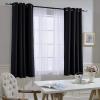 imageNICETOWN Window Curtains Blackout Drapes  Black Energy Saving Blackout Draperies for BedroomLiving Room 2 Panels 52 inches Wide by 45 inches Long