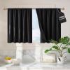 imageNICETOWN 100 Blackout Doorway 80 inch Curtains Rod Pocket Room Darkening Privacy Window Treatment for BedroomLiving Room Grey W52 x L80 2 PanelsBlack