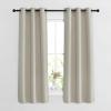 imageNICETOWN Bedroom Blackout Curtains 63 inches Long  Window Treatment Thermal Insulated Solid Grommet Room Darkening Voice Reducing Drapes for Living Room Natural Set of 2 W37 x L63