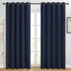 imageNICETOWN Blackout Curtain Panels 84  Window Treatment Energy Saving Thermal Insulated Solid Grommet Blackout Drapes for Living Room Navy 1 Pair 66 by 84Inch