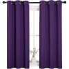 imageNICETOWN Blackout Curtain Panels for Kids Room Triple Weave Home Decoration Thermal Insulated Solid Ring Top Blackout CurtainsDrapes Set of 2 34 x 54 inches Royal Purple
