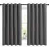 imageNICETOWN Blackout Curtains Panels for Bedroom 2 Panels 66 x 60 Inch Gray 3 Pass Microfiber Noise Reducing Thermal Insulated Solid Ring Top Blackout Window Drapes