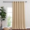 imageNICETOWN Blackout Living Room Curtain 118 inch Length Grommet Thermal Curtain Sound Blocking Room Divider for Sliding Glass Door Biscotti Beige W80 x L118 1 Panel