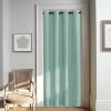 imageNICETOWN Door Curtain for Closet Doors 80 Inches Long 1 Panel Blackout Doorway Curtain for Open Closet Bedroom Room Divider Living Room for Privacy Aqua Blue 1 Panel 46W x 80L